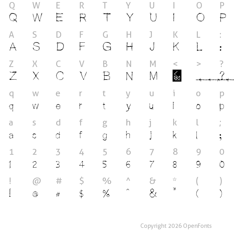 Character Map of WIRED saji WIRED saji