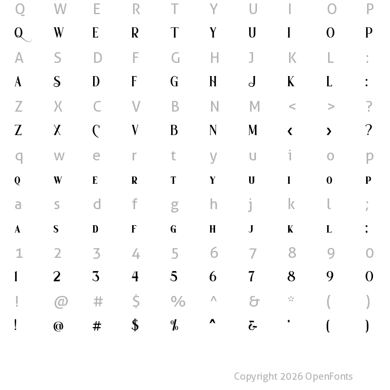 Character Map of Wishleman Regular
