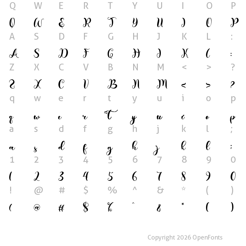 Character Map of With Lovely Regular
