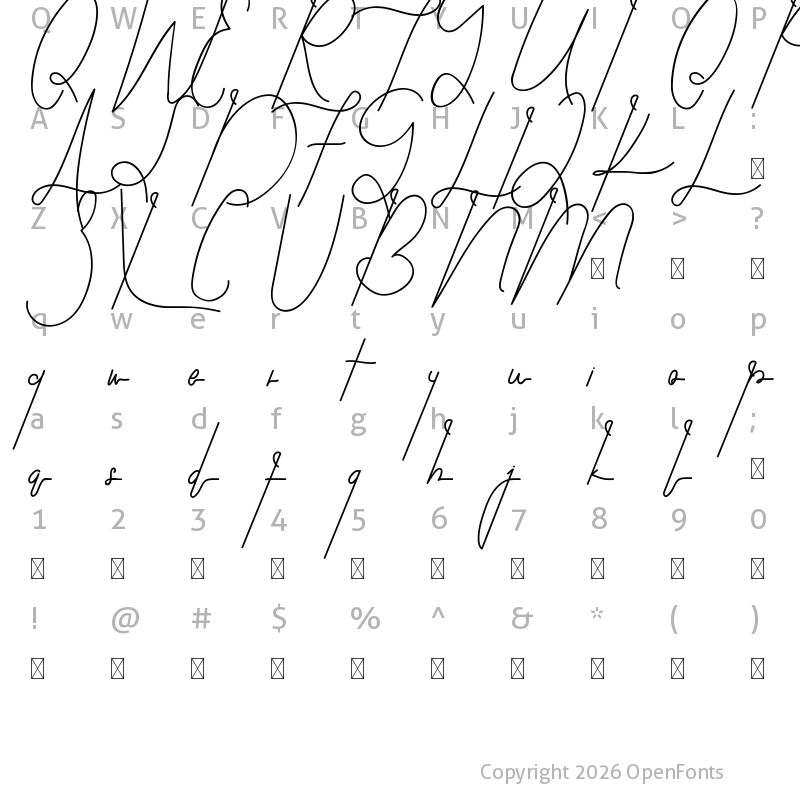 Character Map of Without Love Demo Regular