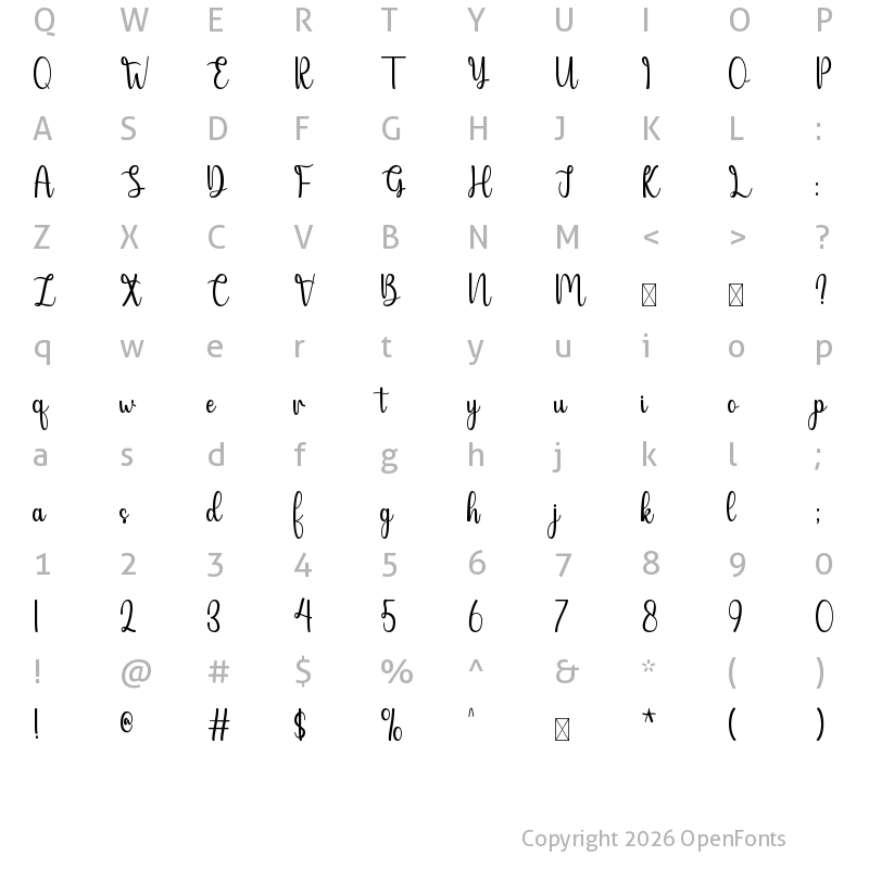 Character Map of Without Regular