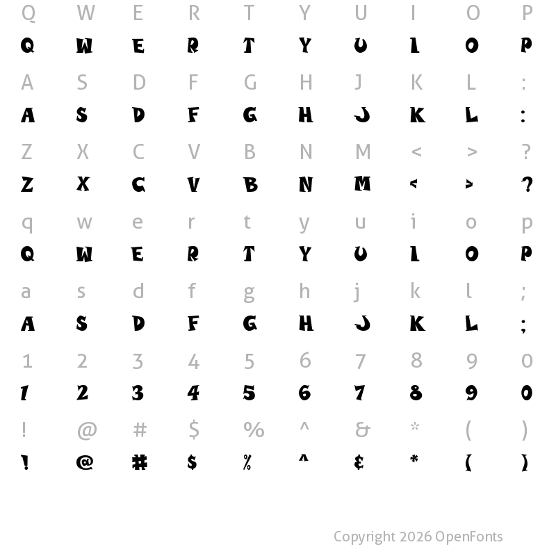 Character Map of WOLVINS Bold