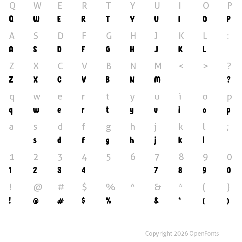 Character Map of Wonder Boys Regular