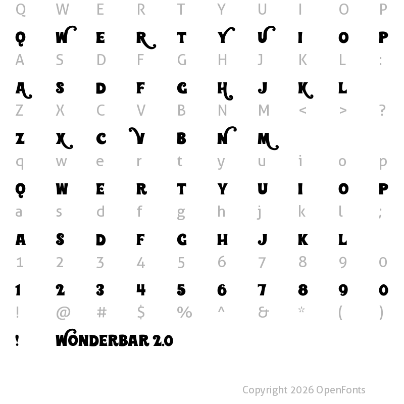 Character Map of Wonderbar 2.0 Regular