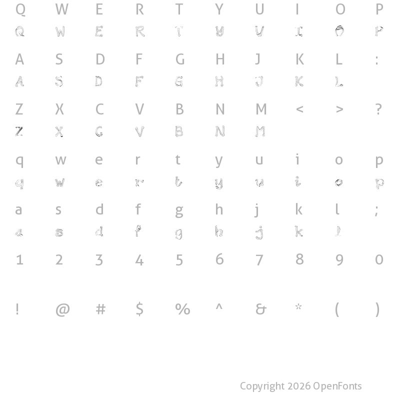 Character Map of Wondermilk Regular