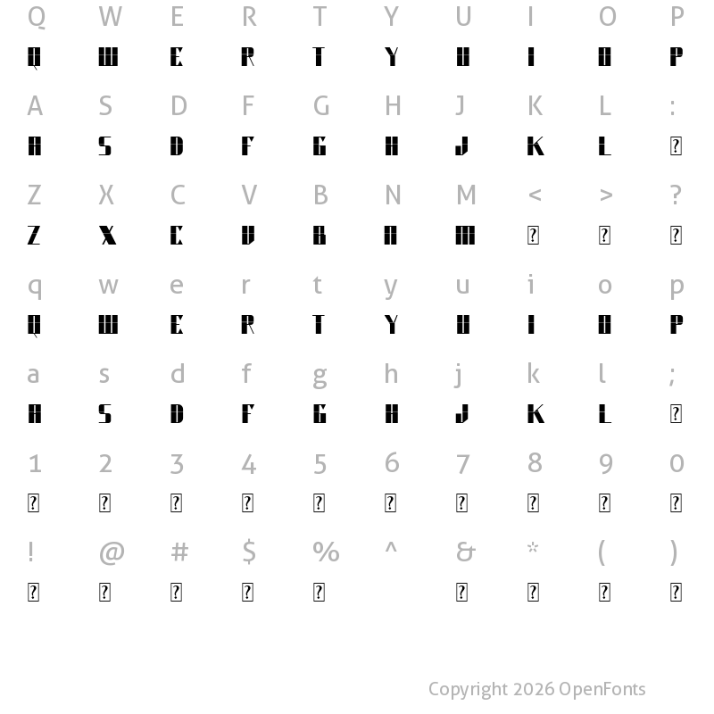 Character Map of wonome Bold