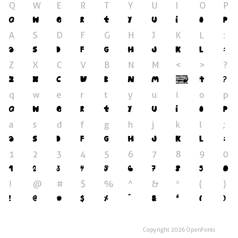 Character Map of Woodcutter Cl?sica Regular