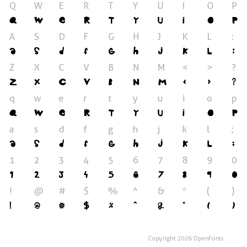 Character Map of woodcutter hand2015 Regular