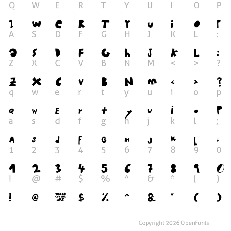 Character Map of woodcutter MMXII Regular