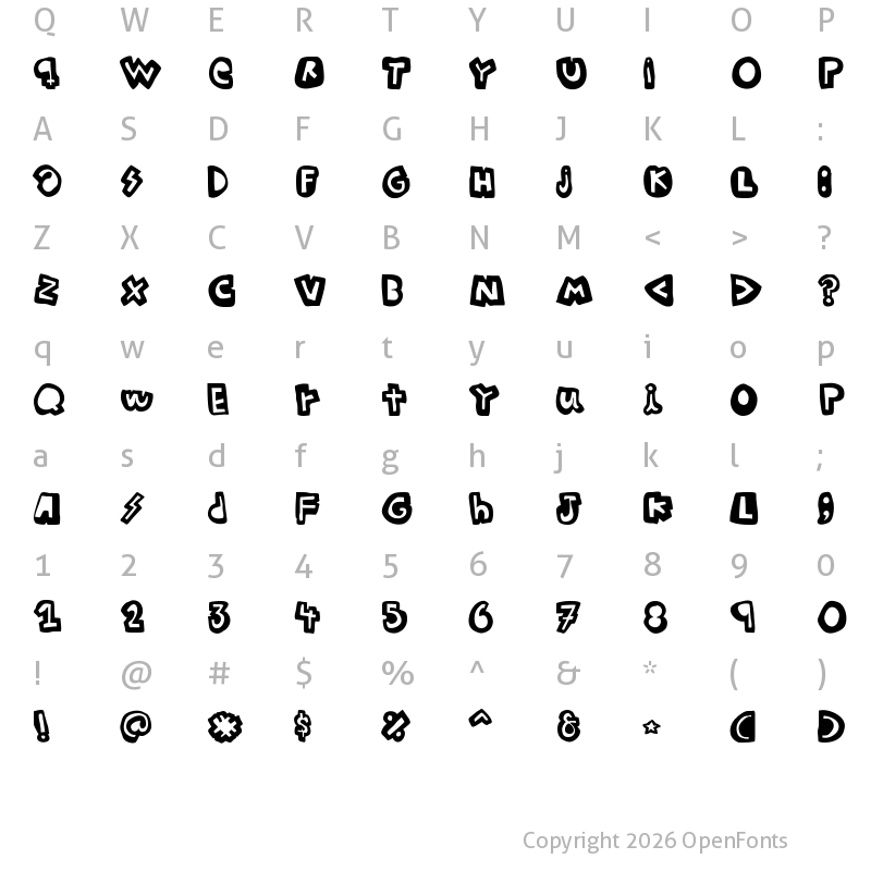 Character Map of woodcutter Summer Shadows Regular