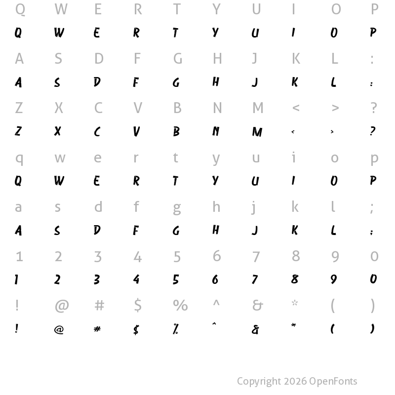 Character Map of Woodtrap Regular