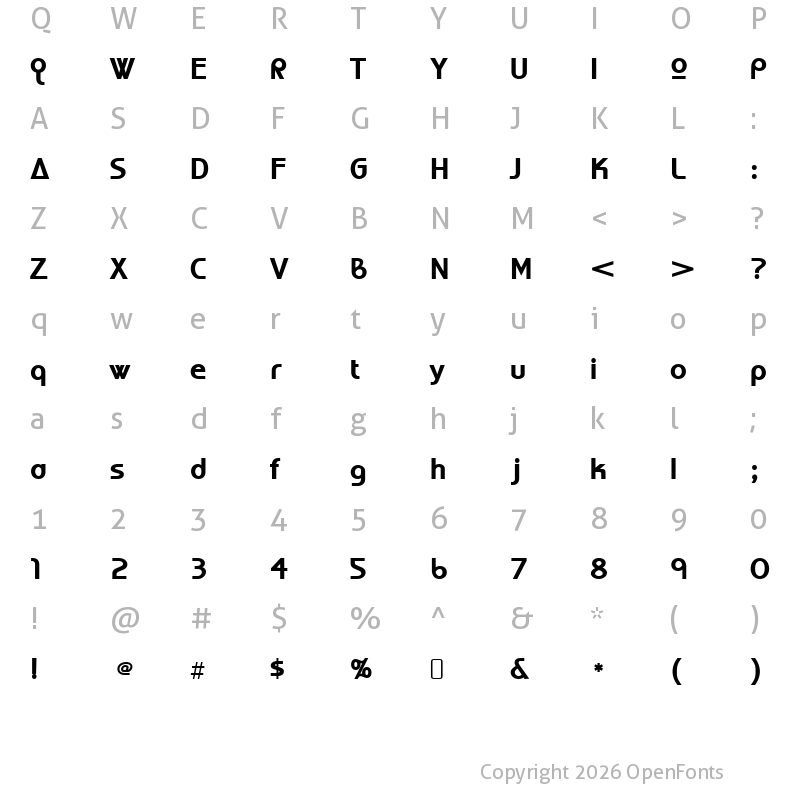 Character Map of World of Water Regular