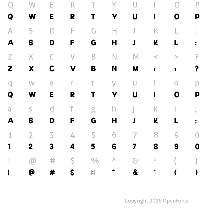Character Map of World Regular
