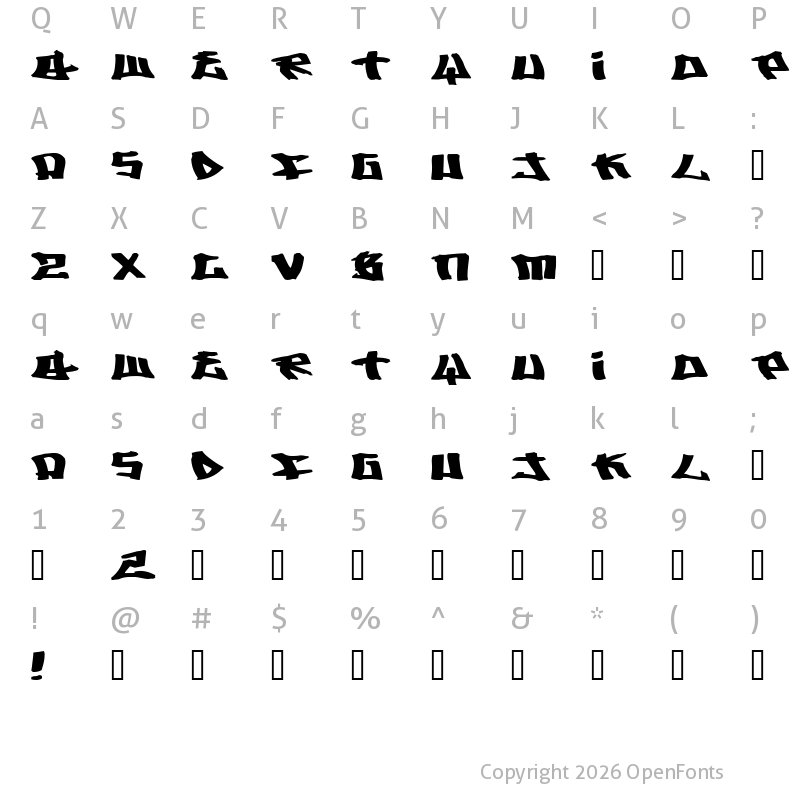 Character Map of Writers 2 Regular