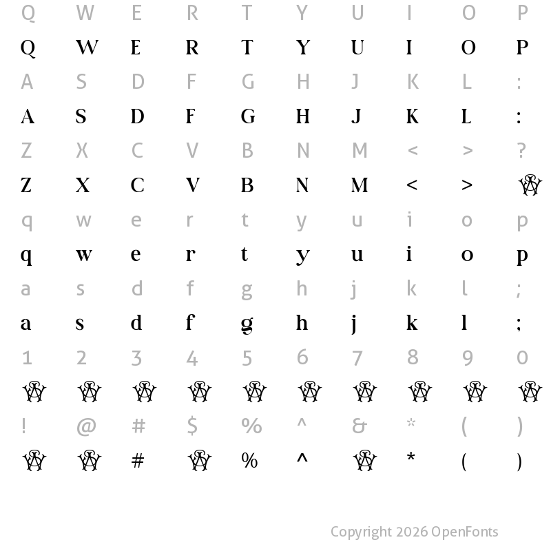 Character Map of Ws Paradose Regular