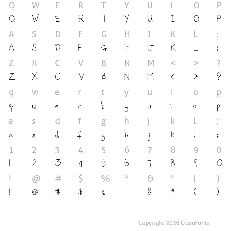 Character Map of WS Peskimo Regular