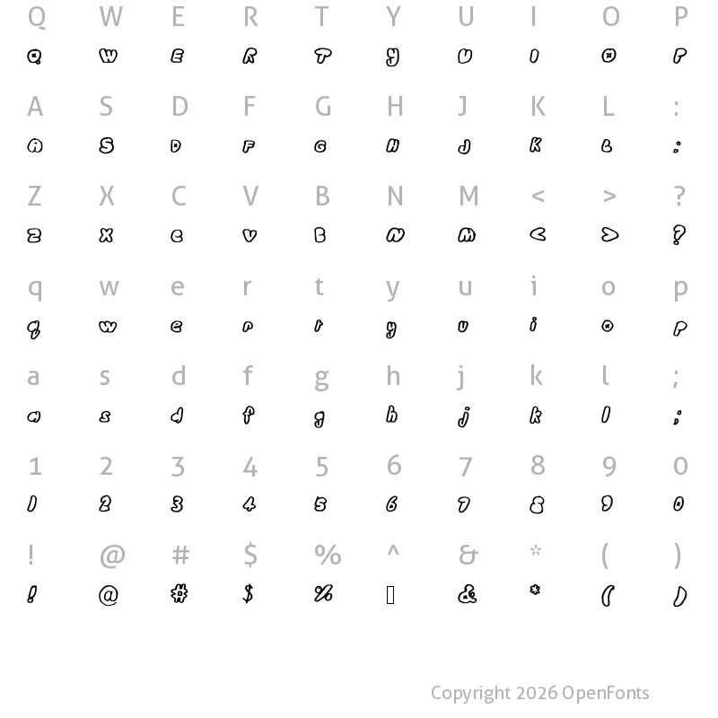Character Map of WubDub Medium