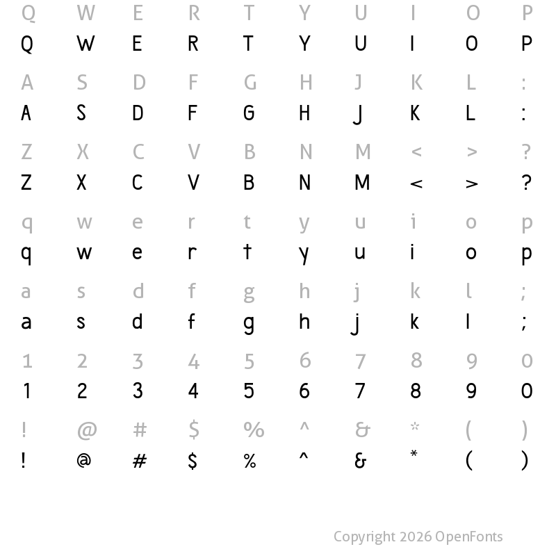 Character Map of Wumbology Medium