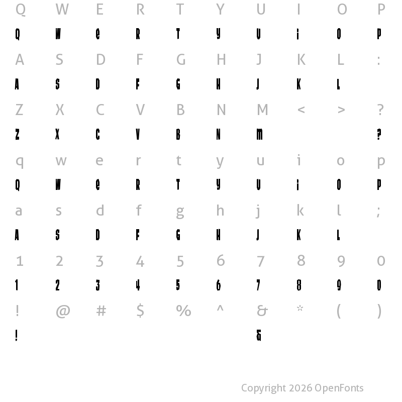 Character Map of Wunderbar Regular