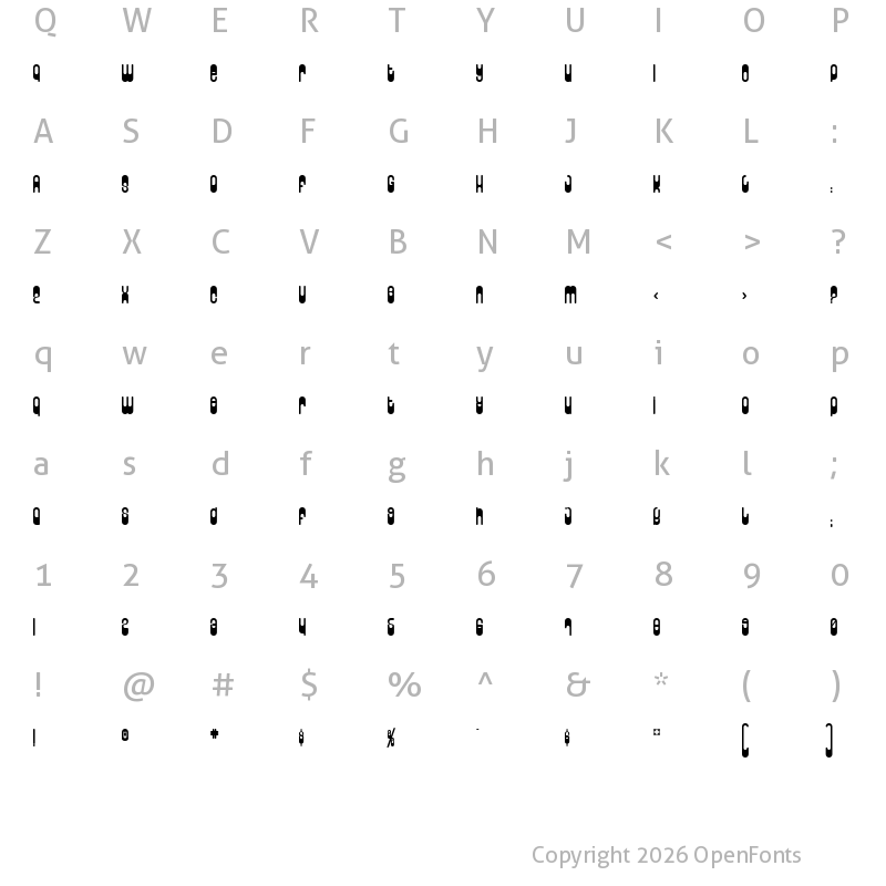 Character Map of Wunderland Regular