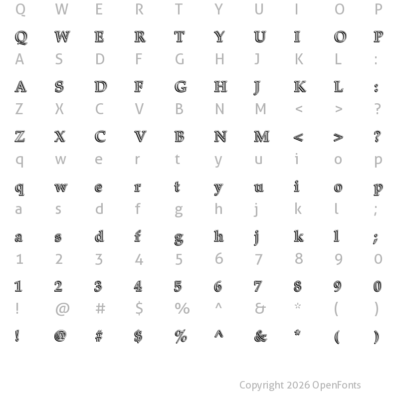 Character Map of XB Kayhan Navaar Regular