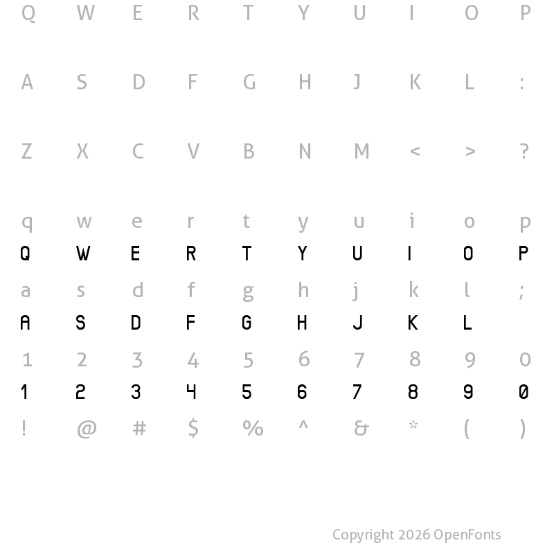 Character Map of Xenik Regular