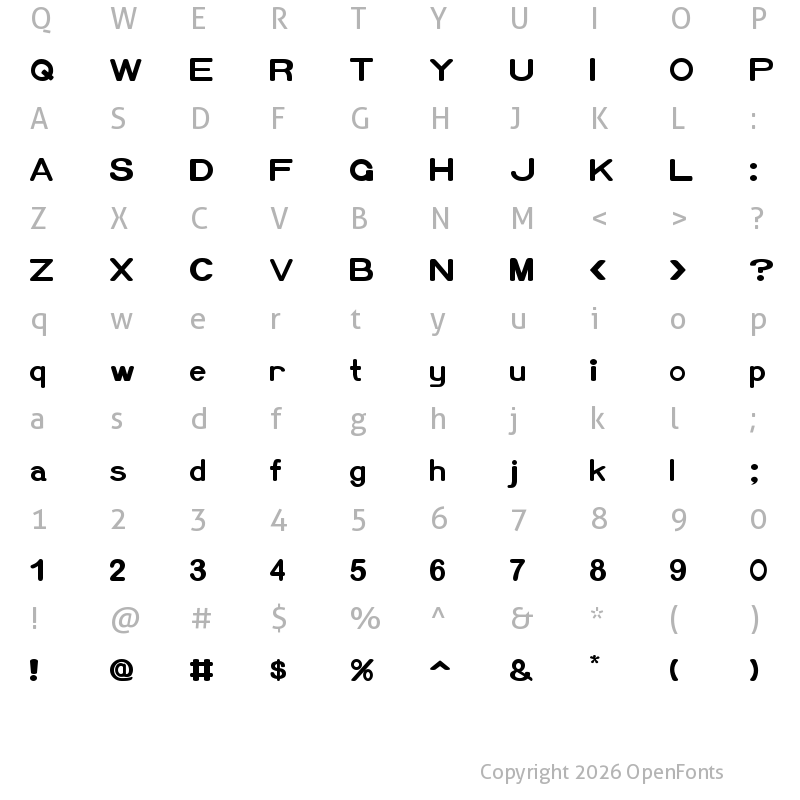 Character Map of Xero Bold