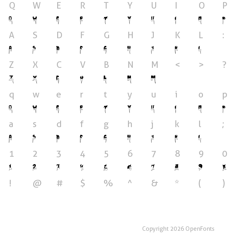 Character Map of XLARGE Regular