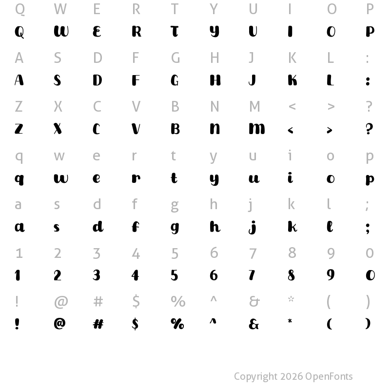 Character Map of Xmas Show Regular