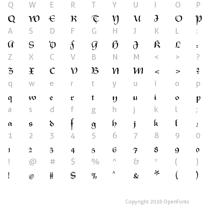 Character Map of XmasTerpieceRegular XmasTerpieceRegular