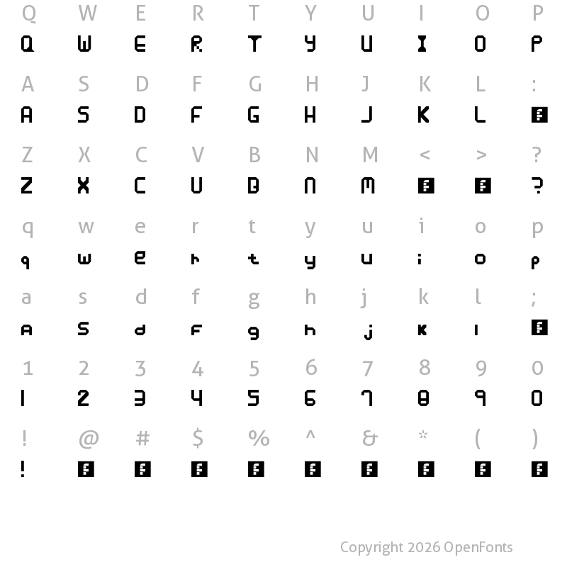 Character Map of Xposure Regular