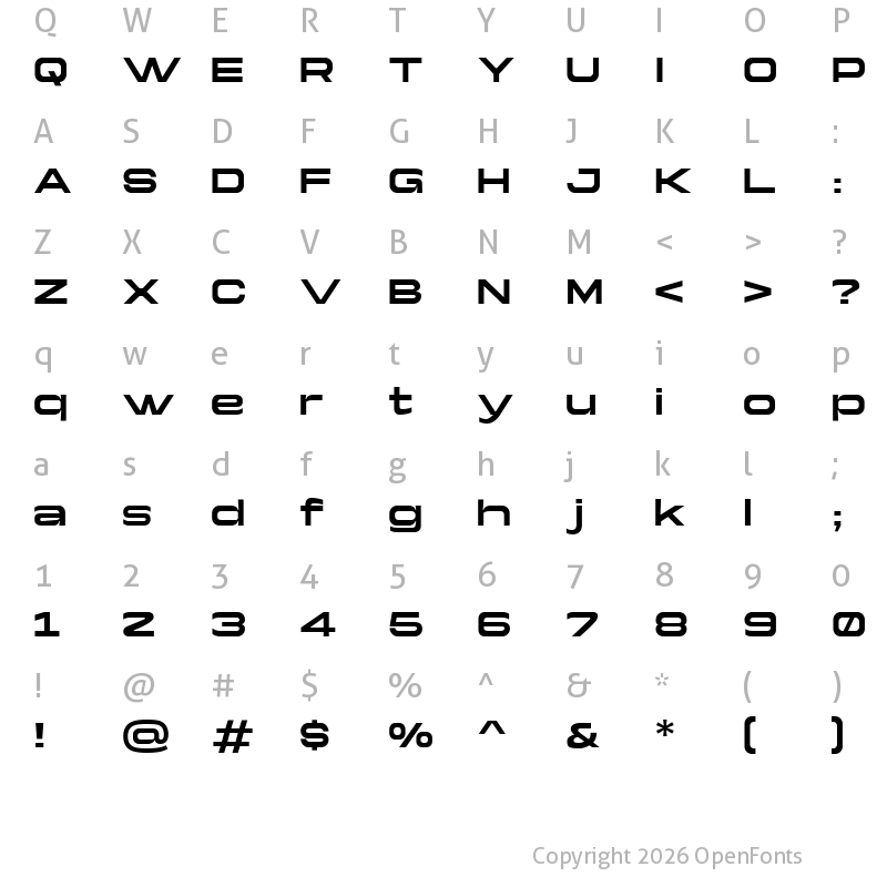 Character Map of Yapari Trial Bold