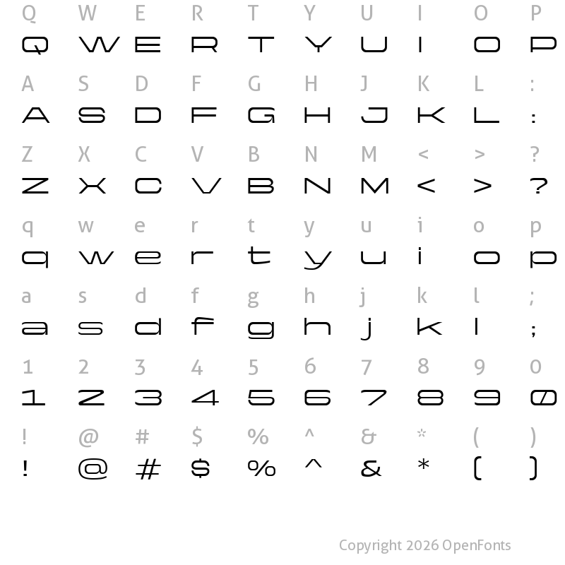 Character Map of Yapari Trial Wide