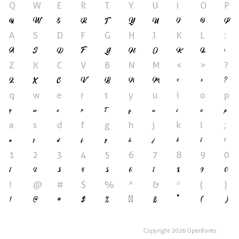 Character Map of Yattana Udehie Regular