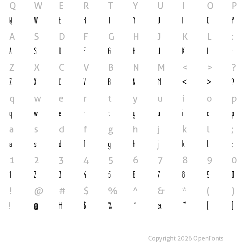 Character Map of Ygraine Solid