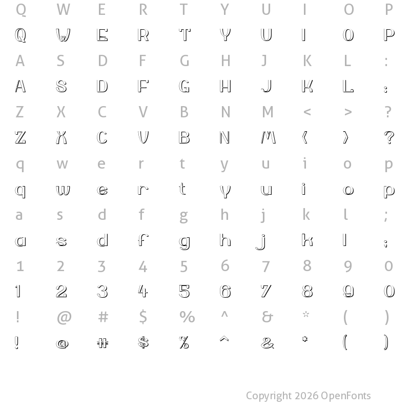 Character Map of Yiggivoo Unicode 3D Regular