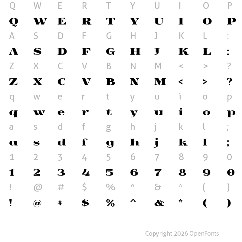 Character Map of Yokawerad Regular