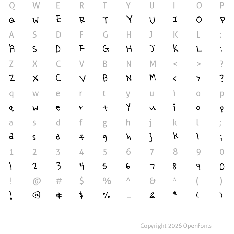 Character Map of Yoo Hae Mool Regular