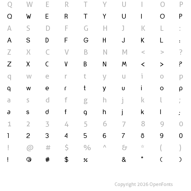 Character Map of yorkville Regular