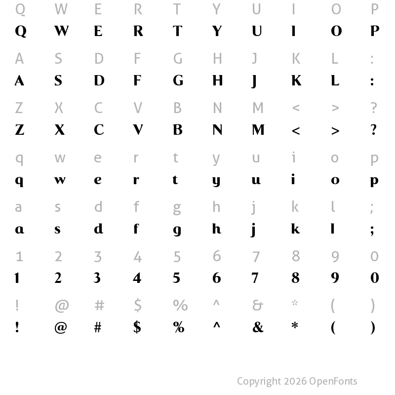 Character Map of You2013 Regular