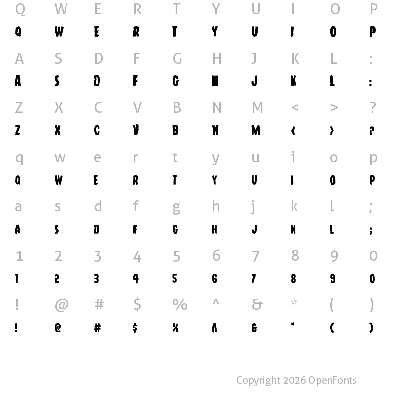 Character Map of Young Frankenstein Regular