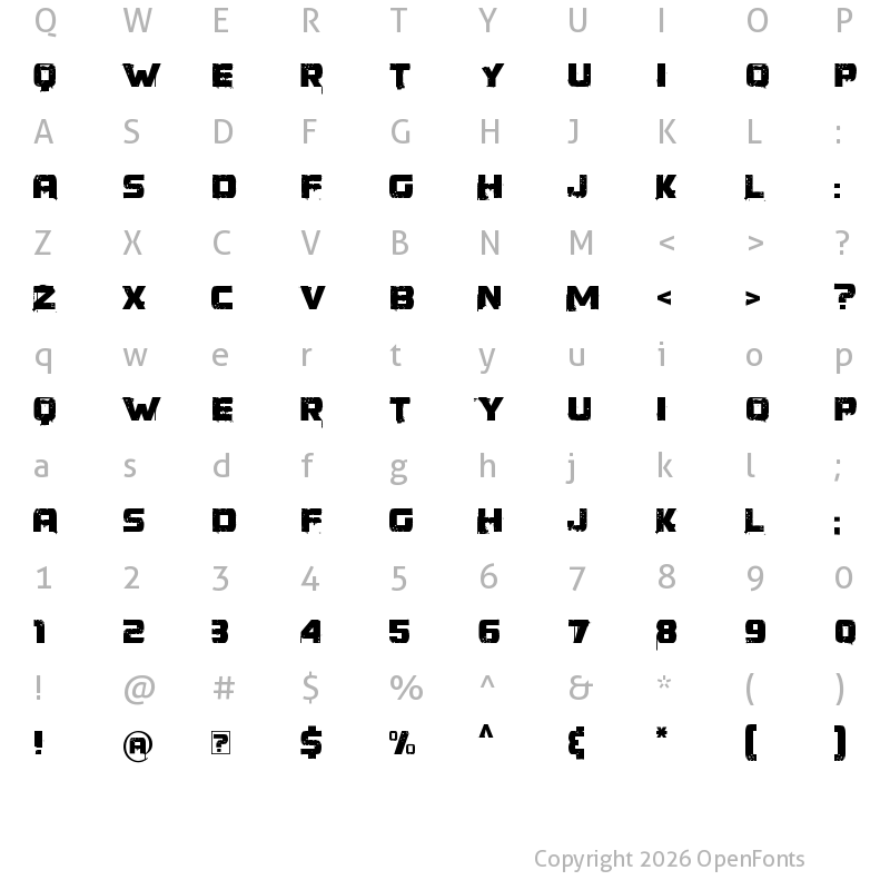 Character Map of Younger than me Bold