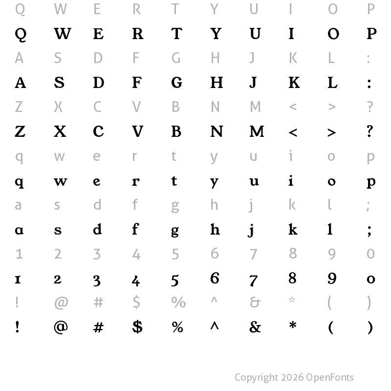 Character Map of YoungSerif Regular
