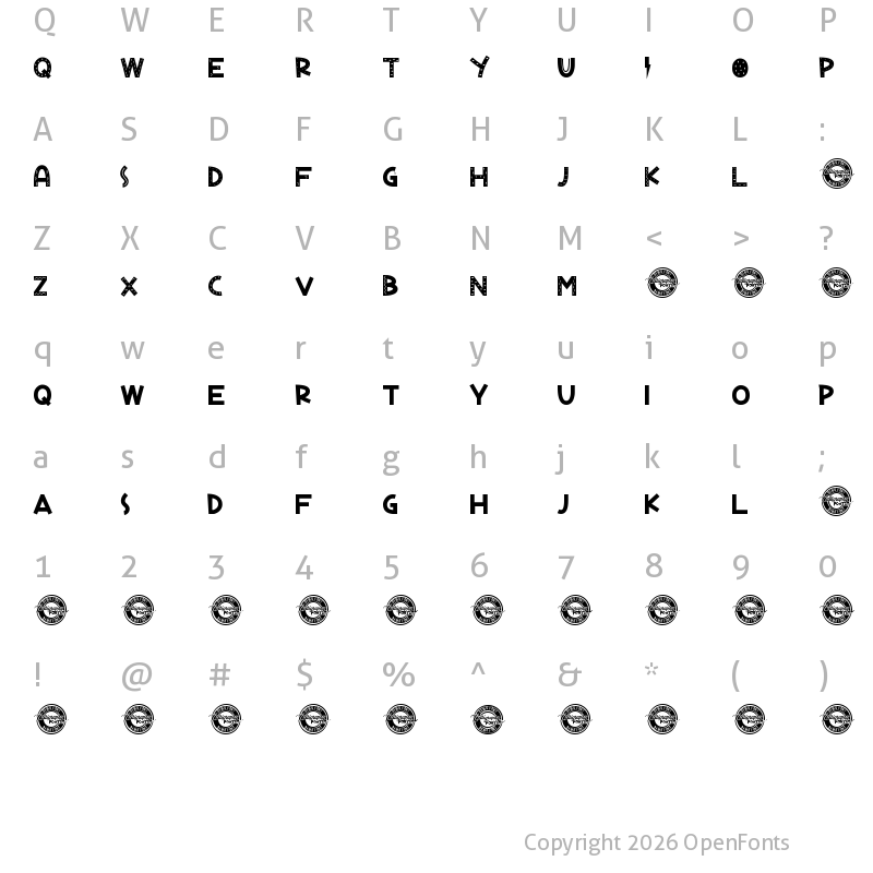 Character Map of Your Umbrella Demo Regular