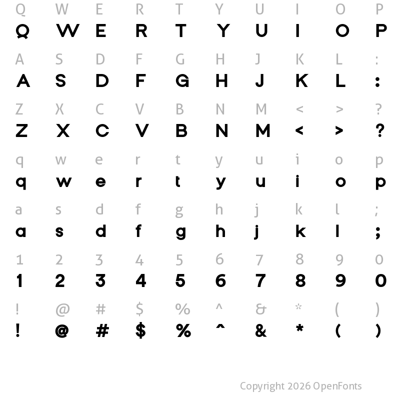 Character Map of Yukita Sans Extra Bold