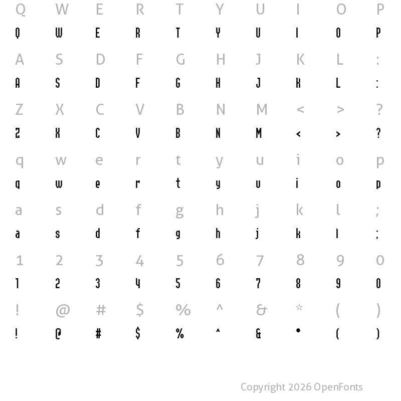 Character Map of Yulong Regular