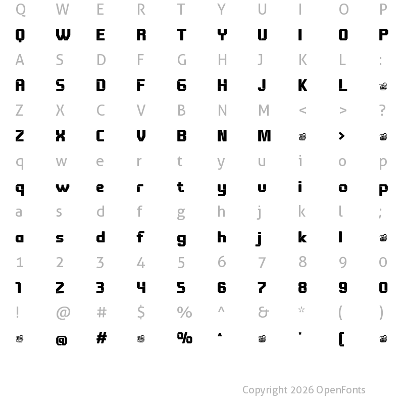 Character Map of Zachian Trial Regular