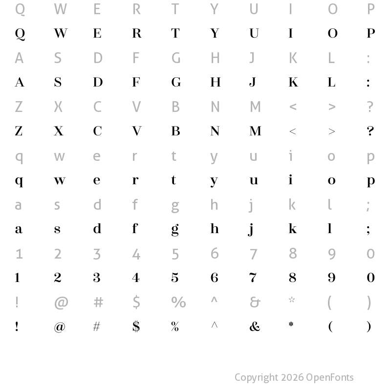 Character Map of Zahrah Semibold