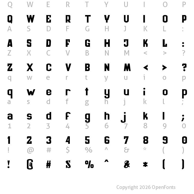 Character Map of zai Kinematografia Polska 1908 solid Regular