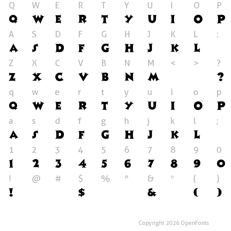 Character Map of Zaleski Regular